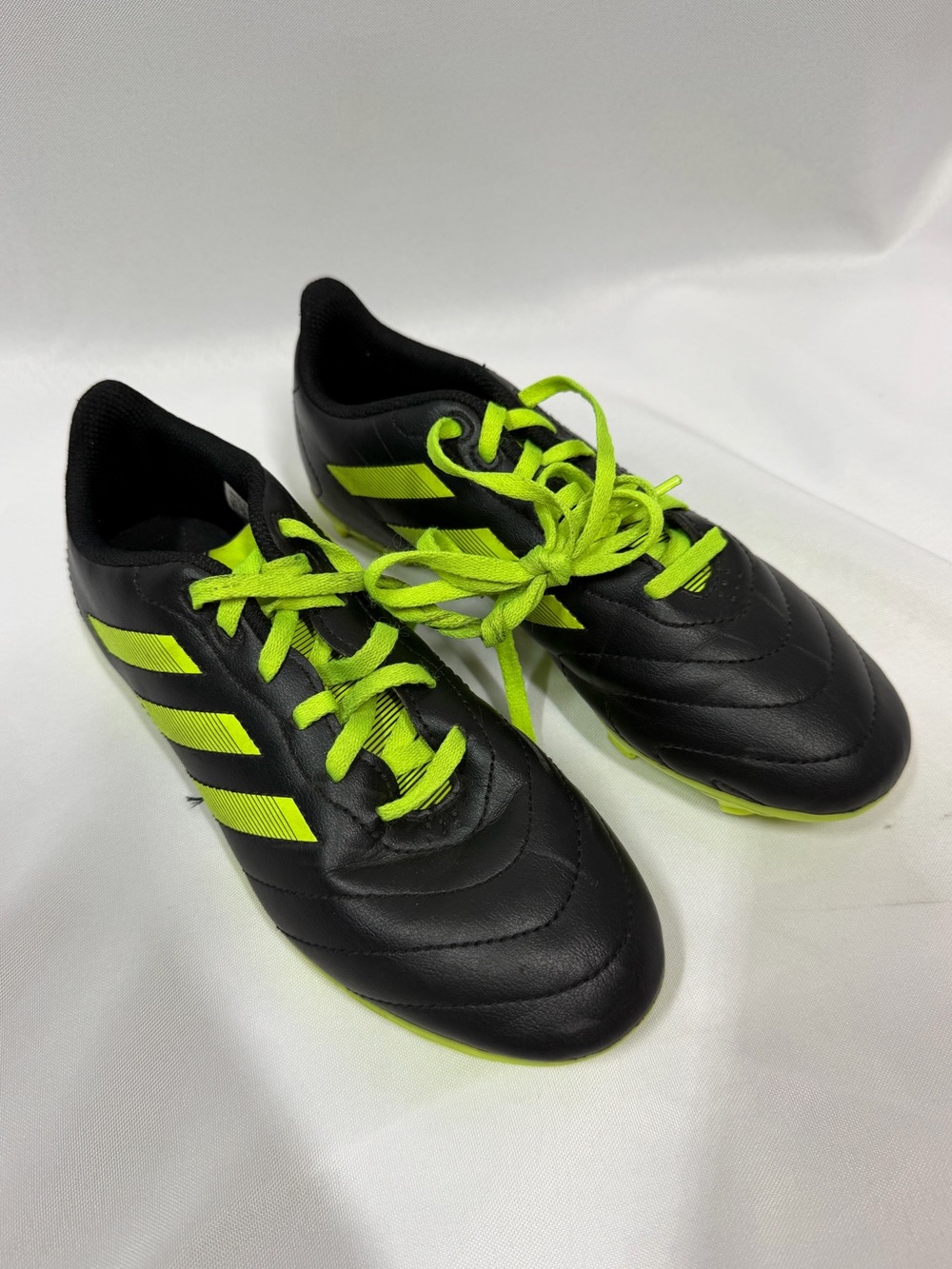 Adidas | Soccer Cleats Black Bright Lime Green Lace Up Boys Girls Kids Size 4.5